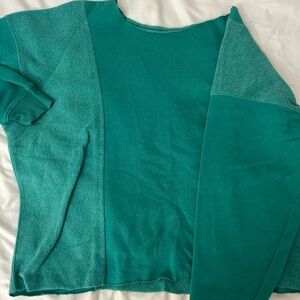 Buckle sweater cropped and off the shoulder